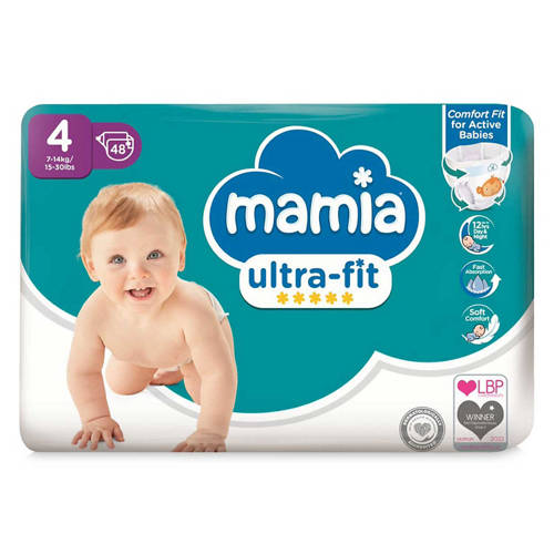 Aldi Mamia Ultra-fit size 4 nappy pack