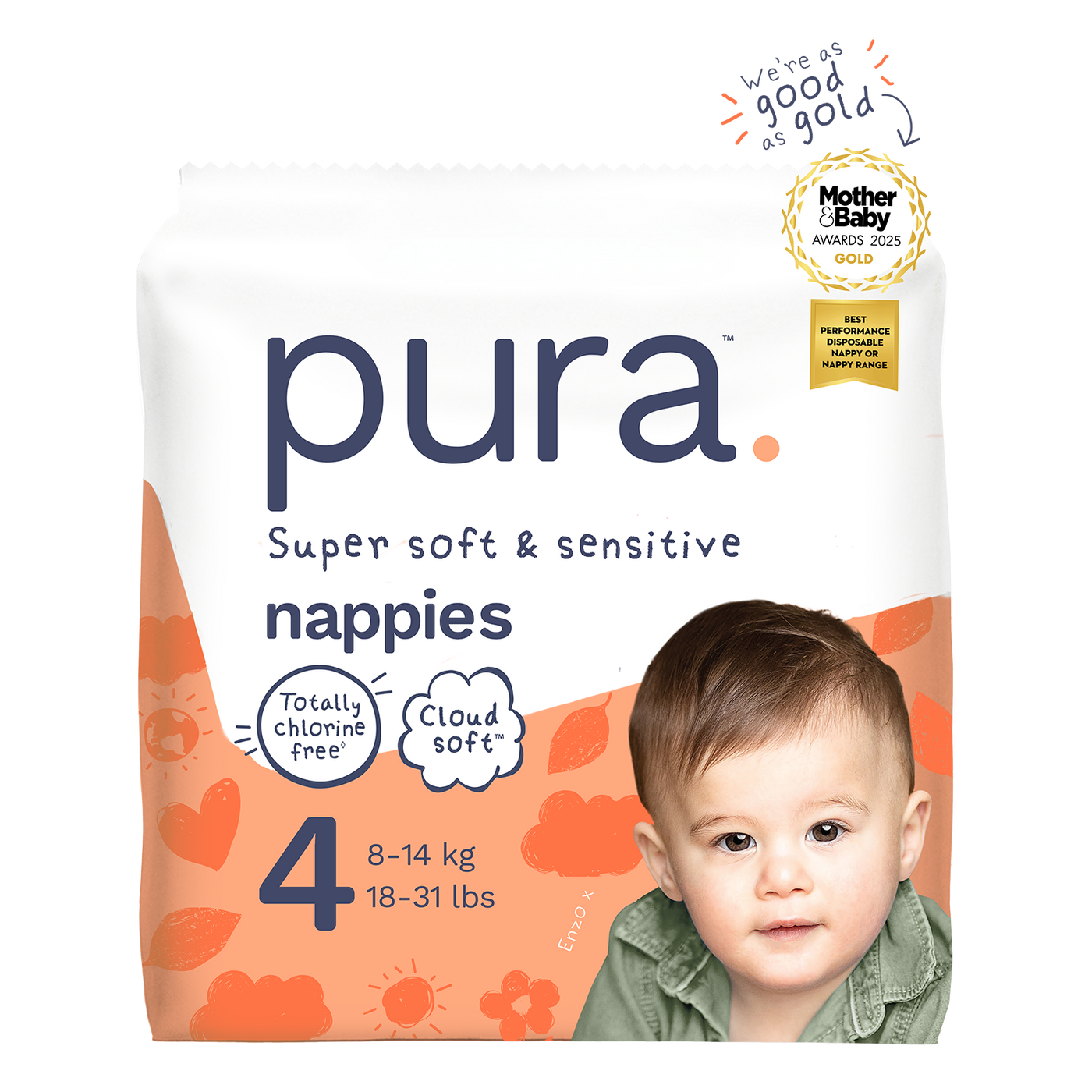 Pura size 4 nappy pack